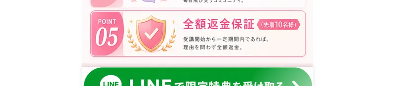 AIstepは受講開始から一定期間内であれば理由を問わず全額返金する保証があるが先着10名様限定だと案内している