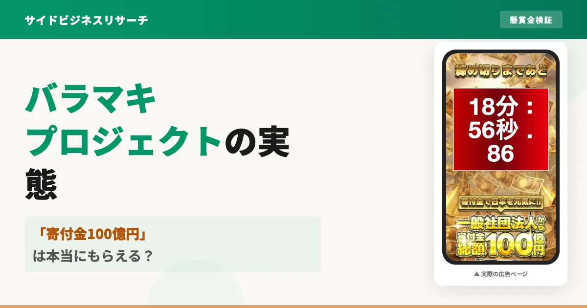 バラマキプロジェクトは詐欺？寄付金100億円の真相を調査