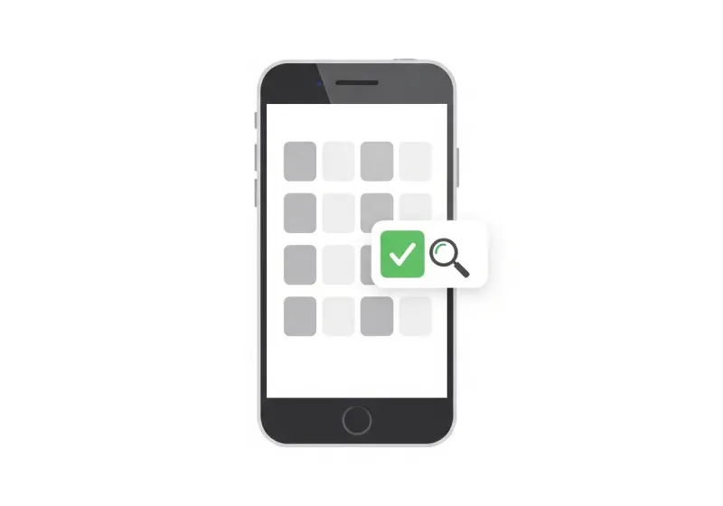 スマホでいくつかの選択肢から自分に合うものを選ぶイラスト