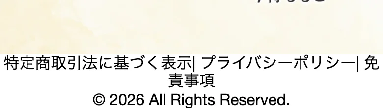 「100万ポイ活 投資の秘密」のページ最下部。「特定商取引法に基づく表示」「プライバシーポリシー」「免責事項」のリンクだけが小さく並んでいる