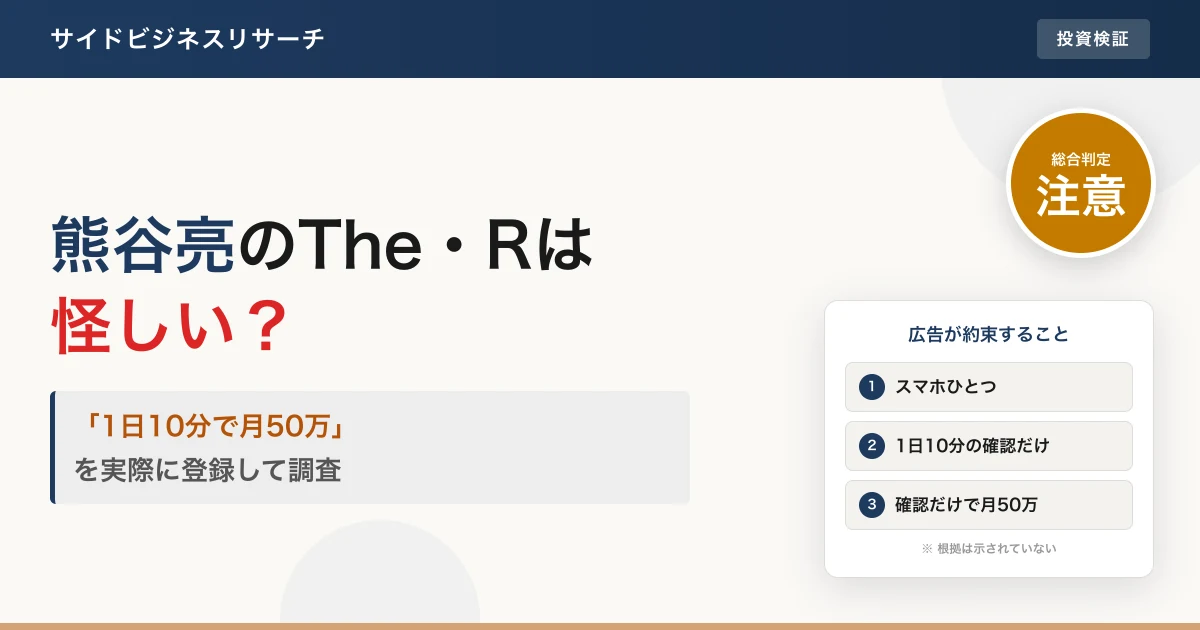 熊谷亮のThe Rは怪しい？口コミ・料金を実際に登録調査